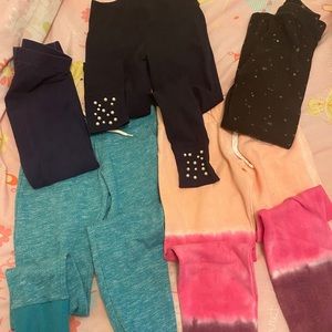 5 pairs size 8 girls leggings / sweats